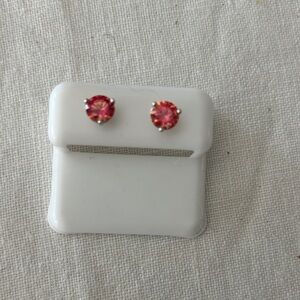 Sterling silver .925 Pink Moissanite Stud Earrings - Classic Women's Jewelry